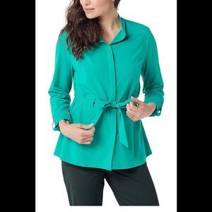 AmberNoon II by Dr. Erum Ilyas SunKnit Jacket Bright Teal - Regular